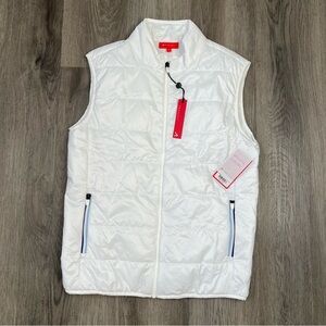 New Redvanly Winslow Vest Mens Medium Bright White Full Zip Golf Puffer $275